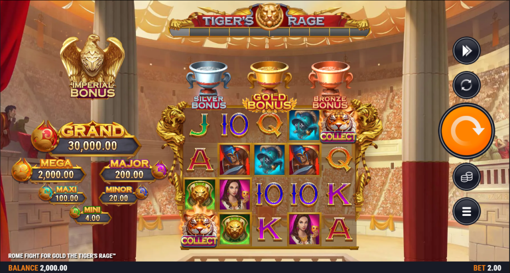 Rome Fight for Gold the Tiger's Rage Foxium Slot Review Online Slots Casino New Volatile