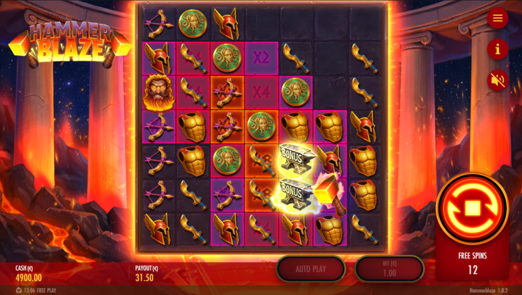 Hammerblaze Thunderkick Slot Review Online Slots Casino New Volatile Bonus Free Games Spins