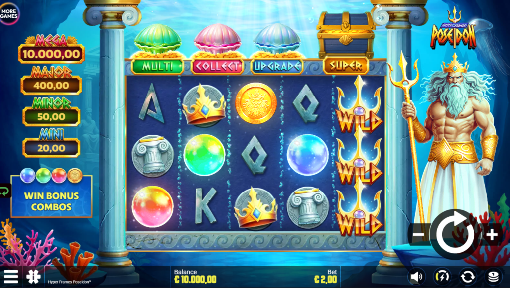 Hyper Frames Poseidon Snowborn Games Slot Review Online Slots Casino New Volatile
