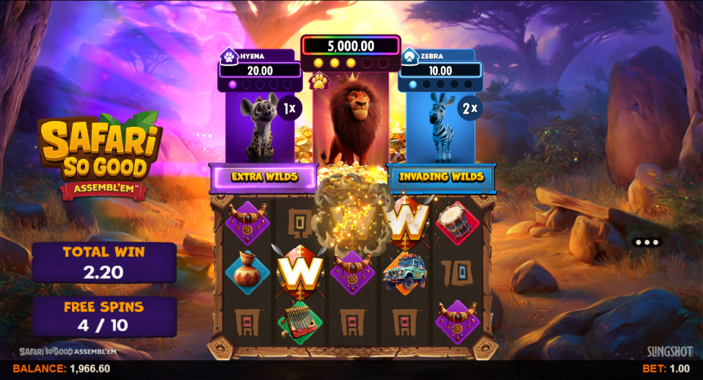 Safari So Good Assembl’em Slingshot Studios Slot Review Online Slots Casino New Volatile Bonus Free Games Spins
