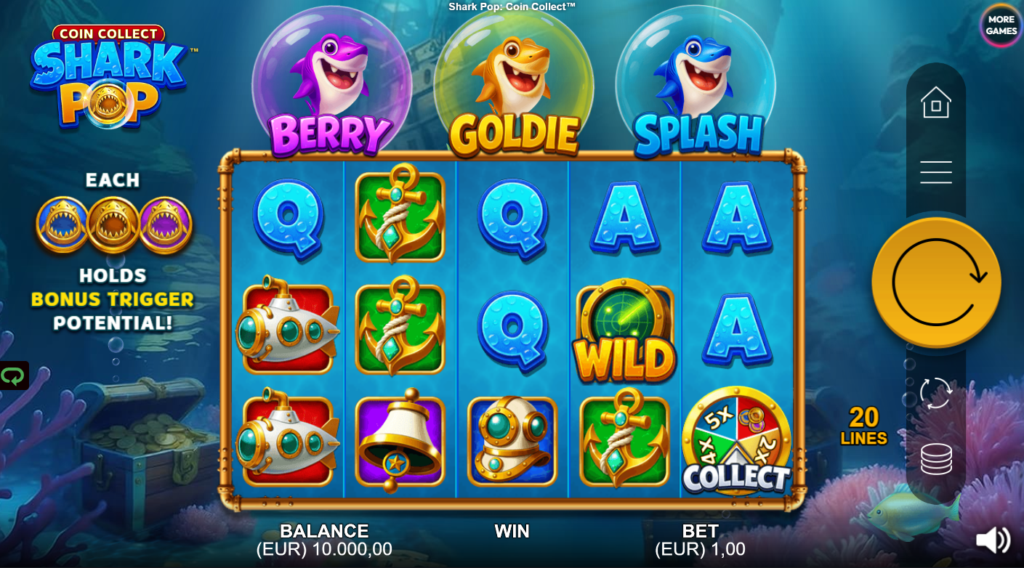 Shark Pop Coin Collect All For One Studios Slot Review Online Slots Casino New Volatile