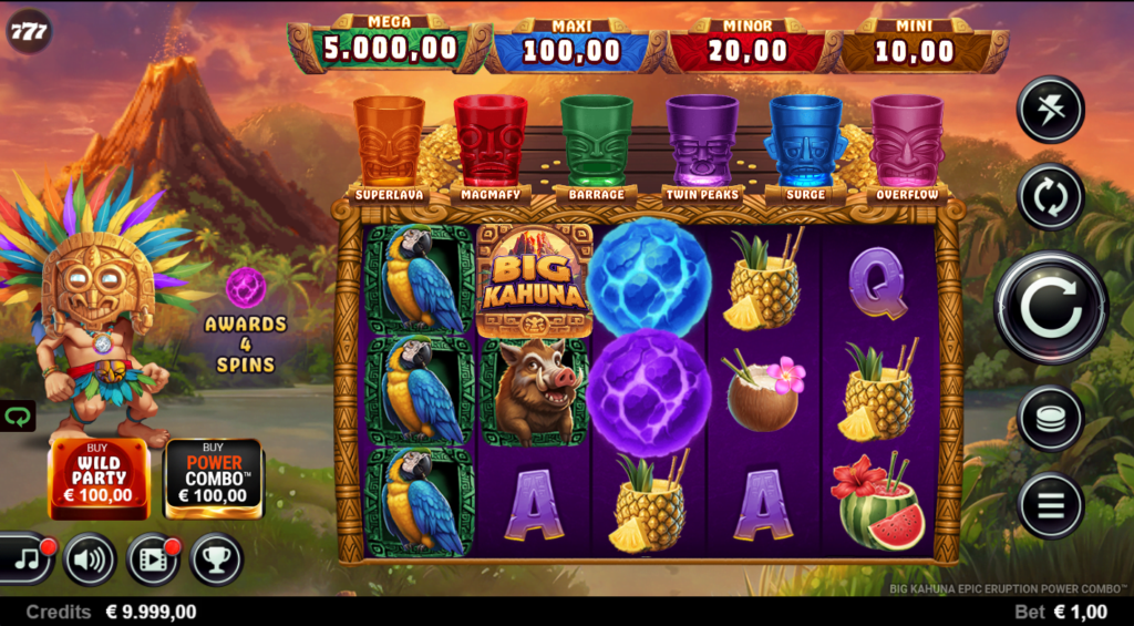 Big Kahuna Epic Eruption Power Combo Stormcraft Studios Slot Review Online Slots Casino New Volatile