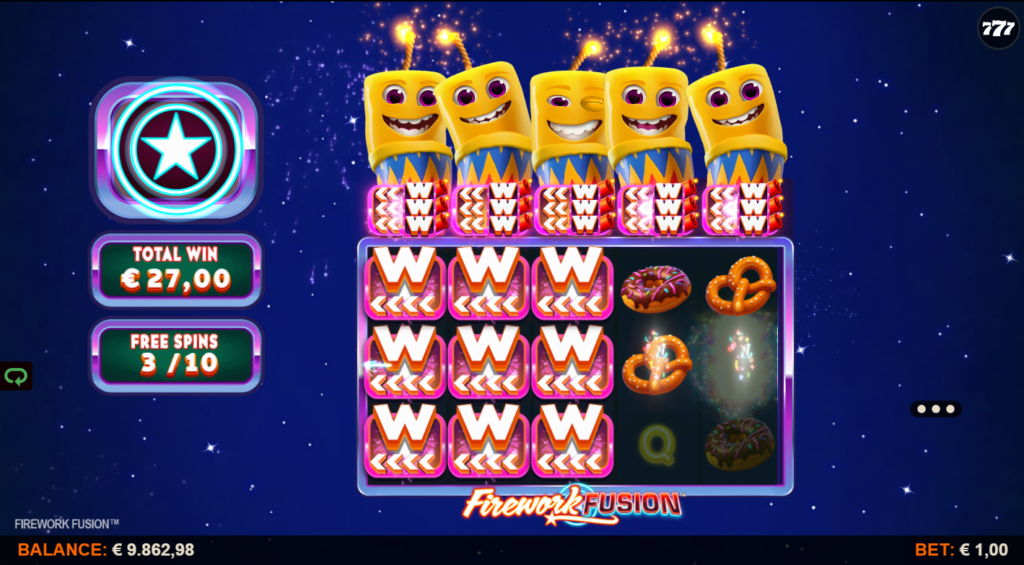 Firework Fusion Slingshot Studios Slot Review Online Slots Casino New Volatile Symbols Pay Table Line Bonus Buy Free games Spins