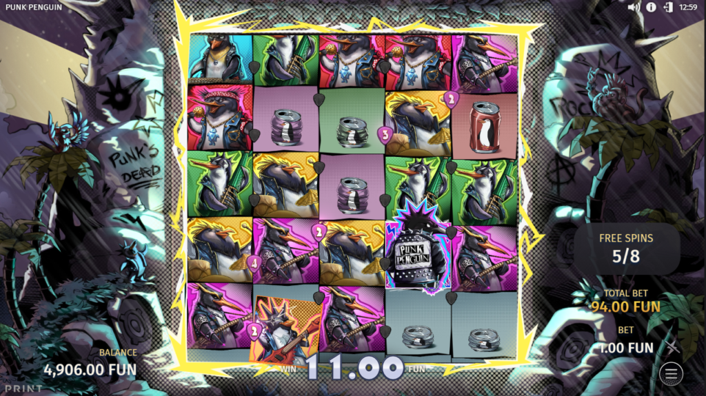 Punk Penguin Print Studios Slot Review Online Slots Casino New Volatile
