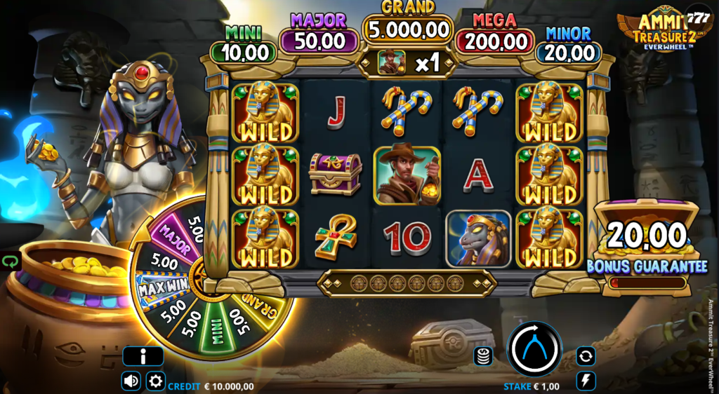 Ammit Treasure 2 EverWheel Wishbone Games Slot Review Online Slots Casino New Volatile