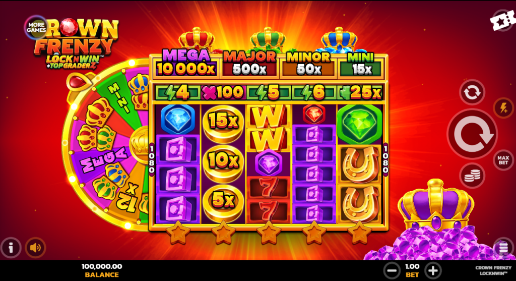 Crown Frenzy LockNWin PearFiction Studios Slot Review Online Slots Casino New Volatile