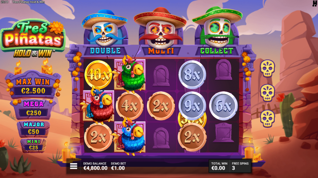 Tres Pinatas Hold & Win Hacksaw Gaming Slot Review Online Slots Casino New Volatile Bonus Free Games Spins