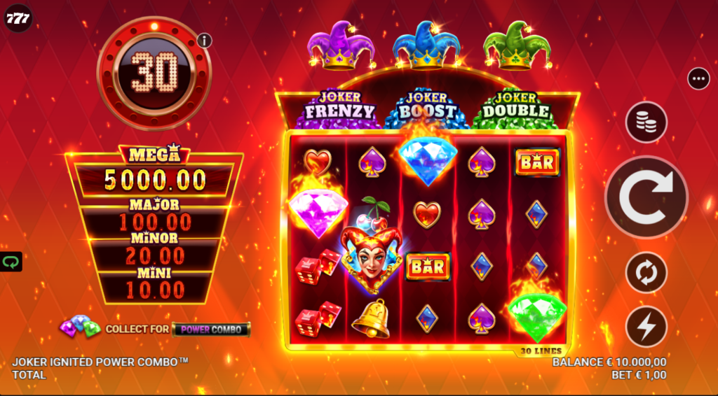 Joker Ignited Power Combo Just For The Win Studios Slot Review Online Slots Casino New Volatile