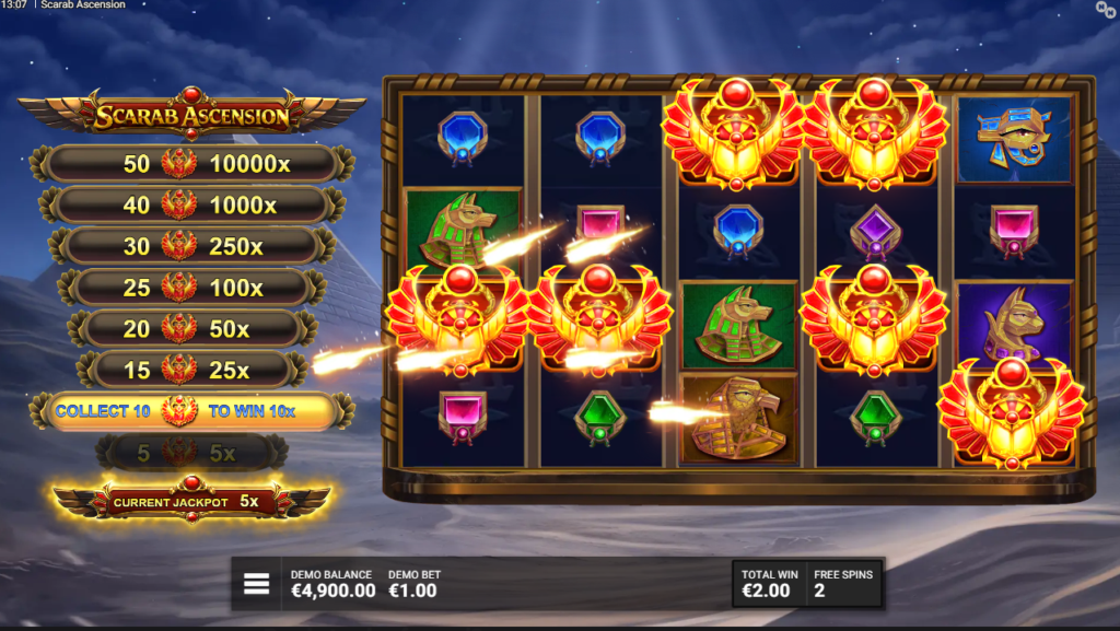 Scarab Ascension NowNow Gaming Slot Review Online Slots Casino New Volatile Bonus Free Games Spins