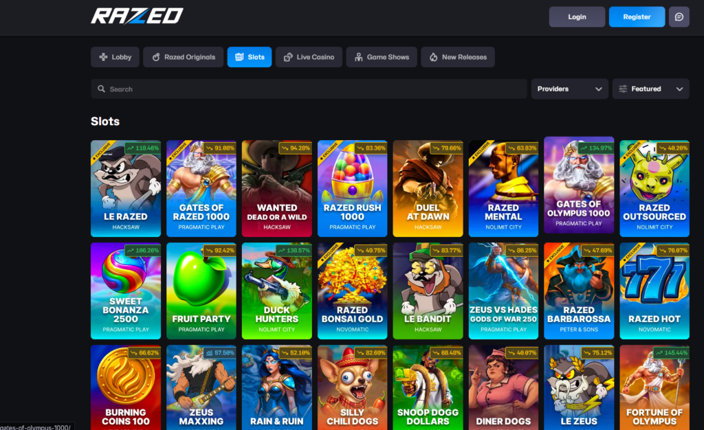 RAZED CASINO OFFER GAMBLING SLOTS