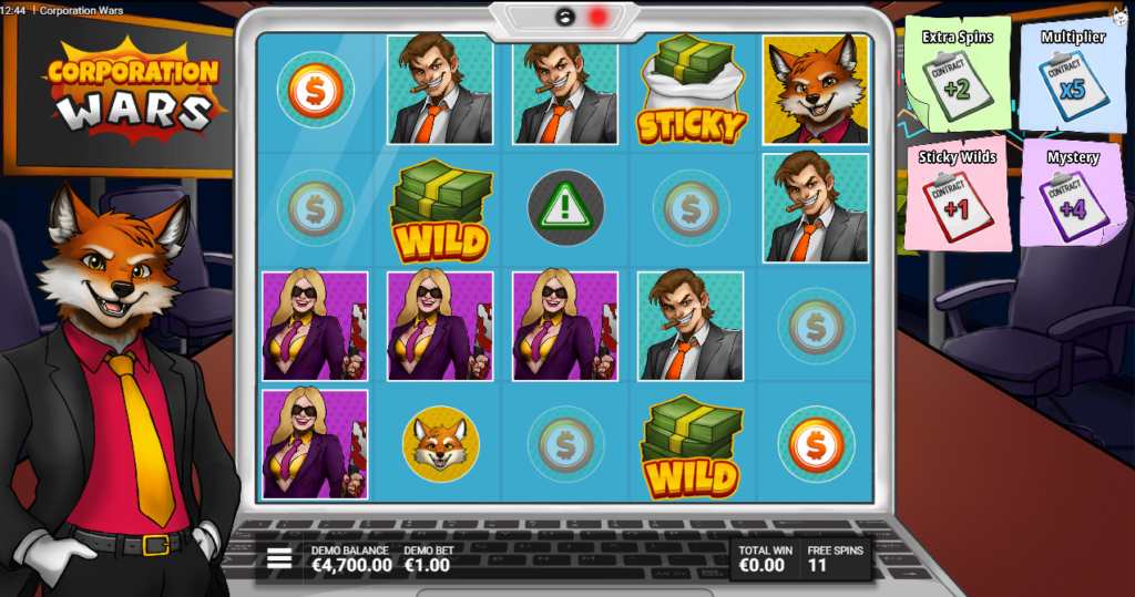Corporation Wars Kitsune Studios Slot Review Online Slots Casino New Volatile Bonus Free Games Spins